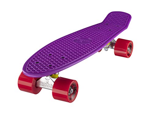 Ridge 22" Mini Cruiser Board Retro Skateboard, komplett, in lila, völlig in der EU entworfen und hergestellt von Ridge