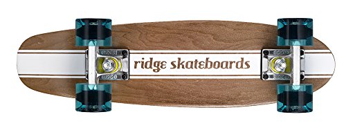 Ridge Maple Holz Mini Cruiser Number Four Skateboard, Clear Blue, MPB-22-NR4 von Ridge