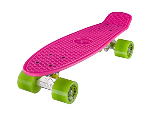 Ridge Retro Skateboard Mini Cruiser, rosa/grün, 22 Zoll von Ridge Skateboards