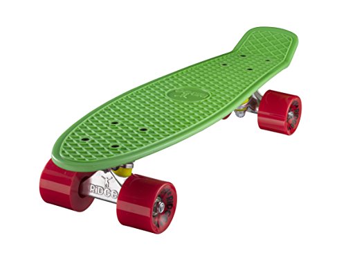 Ridge Skateboard 55 cm Mini Cruiser Retro Stil In M Rollen Komplett U Fertig Montiert Grün Rot, von Ridge