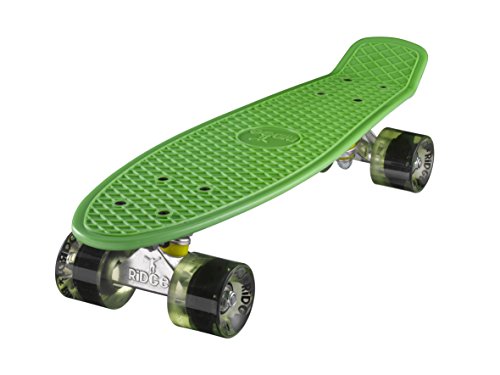 Ridge Skateboard 55 cm Mini Cruiser Retro Stil In M Rollen Komplett U Fertig Montiert Klar Grün von Ridge