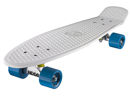 Ridge PB-27-White-Blue Skateboard, White/Blue, 69 cm von Ridge