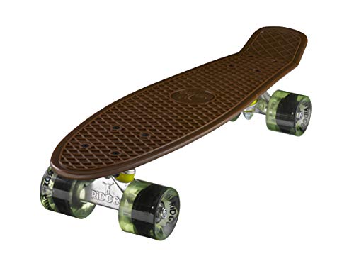 Ridge Skateboard Mini Cruiser Board Braun mit 12 Rollenvarianten komplett 55 cm, 0786471337608 von Ridge