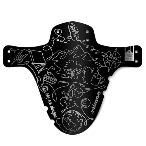 Riesel Design® 1x Mudguard - Schlamm:PE - MTB Schutzblech inkl. Kabelbinder/Stylisches Fahrrad Schutzblech & modernes Mountainbike Schutzblech für Jede Fahrradgröße - NEU 2023/24 (Journey) von Rie:Sel Design