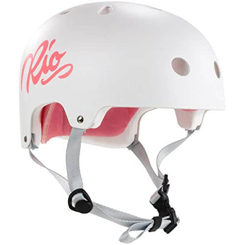 Rio Roller Script Helm, Unisex, für Erwachsene, Unisex-Erwachsene, RIO159_53/56 cm_Blanco, weiß, 53/56 cm von Rio Roller