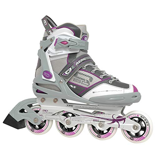 Roller Derby AERIO q-60 Damen Inline Skates, Mädchen Unisex Damen Herren Jungen, Grey/White/Purple von Roller Derby