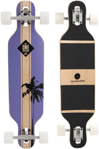RollerCoaster Longboards Drop-Through The ONE Edition: Feathers, Palms, Stripes (Palms: lila) von RollerCoaster