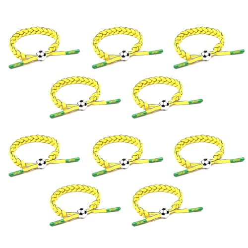 Ronlok 10 Stück Verstellbares Fußball-Wickelarmband, Sportfans-Armband, Event-Souvenirs für Männer und Frauen, Wickelarmbänder E von Ronlok
