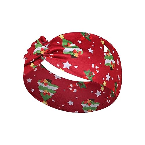 Damen-Schweißbänder für den Kopf | rutschfeste elastische Weihnachts-Sportschweißbänder | Bunt Bedruckte Schweißbänder für Mädchen, tragbarer Haarschmuck Rosixehird von Rosixehird