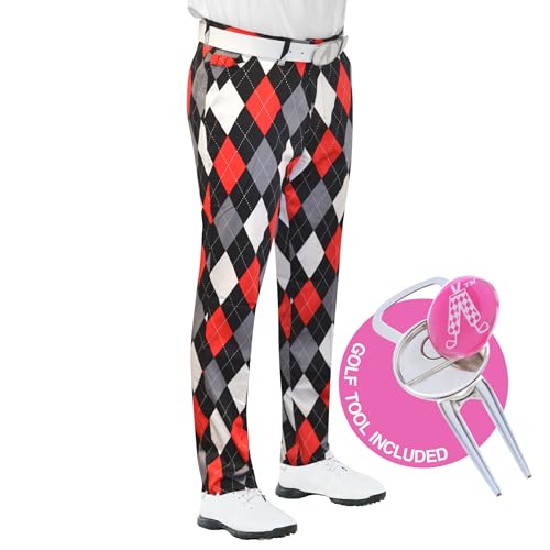 ROYAL & AWESOME HERREN-GOLFHOSE, Mehrfarbig (Diamonds in the Rough), W34/L34 von Royal & Awesome