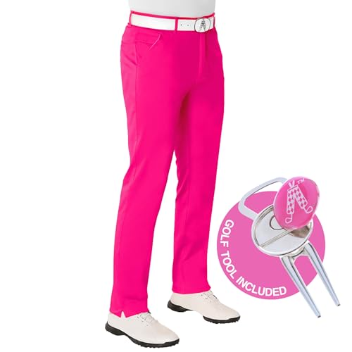 ROYAL & AWESOME HERREN-GOLFHOSE, Rosa (Pink Ticket), W36/L32 von Royal & Awesome