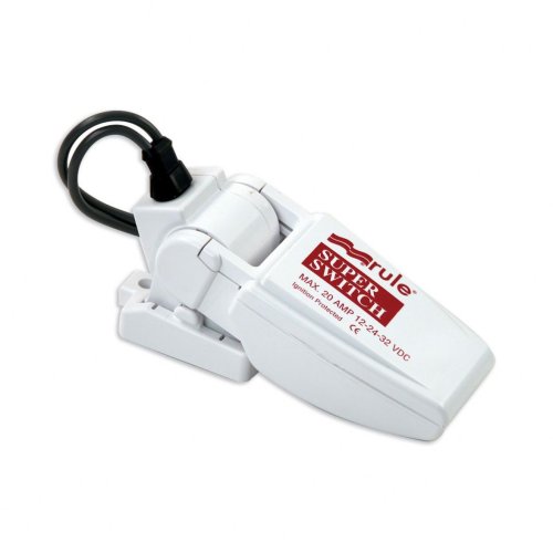 Rule 37FA SuperSwitch Bilge Float Switch, Moisture Tight Seals with Fuse Holder, 12, 24 or 32 Volt White von Rule