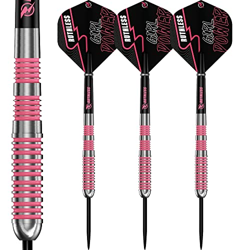 Ruthless RX Girl Power Dart-Set | 90% Wolfram-Stahlspitze | Ringel-Pink, Standard, 25 g (D6109) von Ruthless