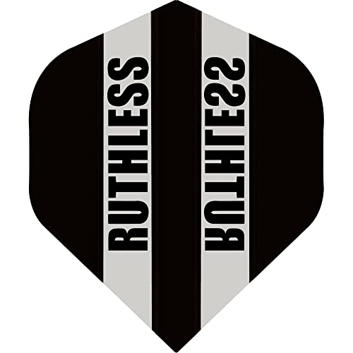 Ruthless RX Panel Dart Flight, extra stark, 100 Mikron, klare Standard-Nr. 2-Form, schwarz, 3 Sets mit 3 Flights (3XF3526) von Ruthless