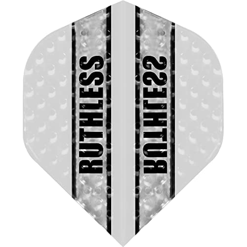 Ruthless RX Panel geprägter Dart-Flight | extra stark 100 Mikron | klare Standardform Nr. 2, Weiß, 10 Sets mit 3 Flights (10XF3578) von Ruthless