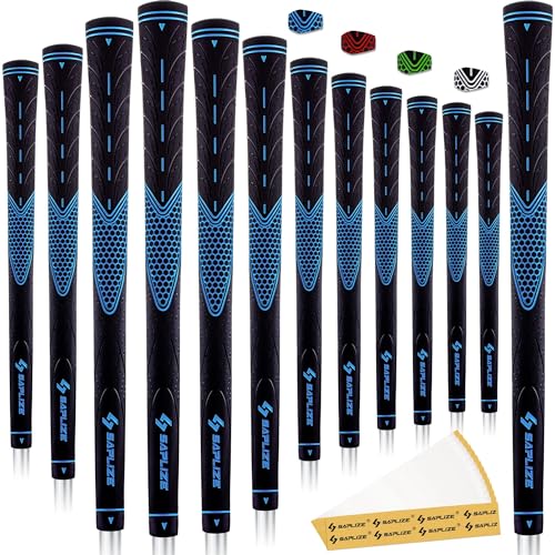 SAPLIZE Blue Midsize Golfgriff aus Gummi, 13 Stück, inkl. 15 Klebebändern, CC01 Serie von SAPLIZE