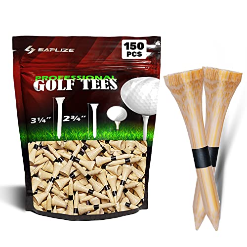 SAPLIZE Golf Bambus Tees,150 Stück (38mm) - Biologisch abbaubar, haltbarer und Stabiler Golf Tees von SAPLIZE