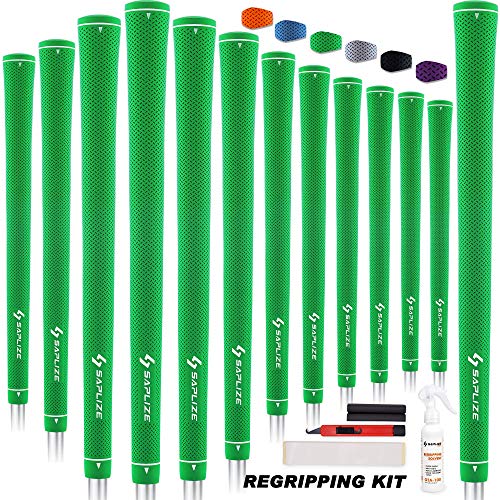 SAPLIZE Golfgriffe, 13er-Set mit komplettem Regripping-Kit, Standardgröße, Golfschlägergriffe aus Gummi, grün von SAPLIZE