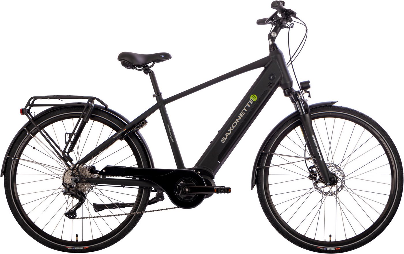 SAXONETTE E-Bike Premium Sport (Diamant), 10 Gang, Kettenschaltung, Mittelmotor, 522 Wh Akku von SAXONETTE