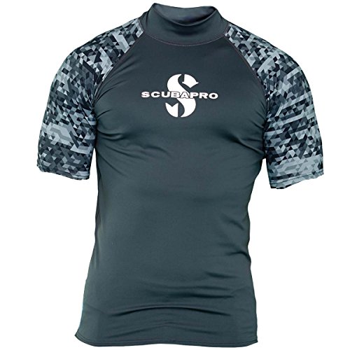 SCUBAPRO Graphite Rash Guard Kurzarm Herren Slim Fit UV-Shirt Collection 2017 (XL) von SCUBAPRO