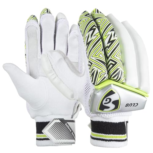 SG Batting Gloves Club | LH, Junior Size, Multicolor | Professional Grade Padded Gloves | Superior Finger Protection | Comfortable & Durable Wicketkeeper Gloves for Junior Cricketers von SG