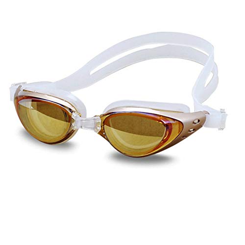 SGHP Schwimmen Brille Mode Überzug Film Wasserdichte Anti-Fog Und Anti-UV-Brille Unisex Flache Brille Outdoor-Schutzbrillen Boxed,Gold von SGHP