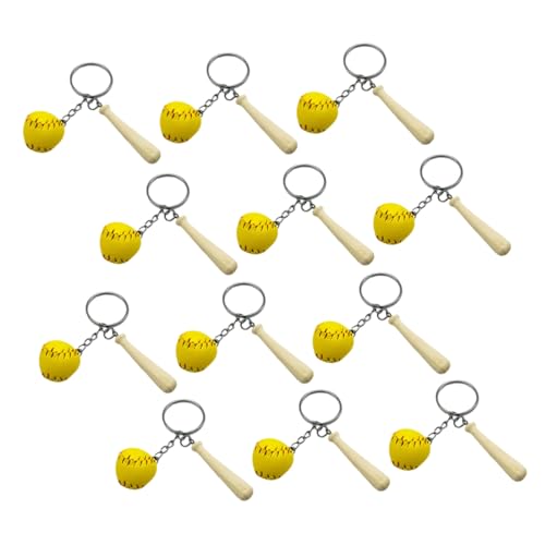 SHERCHPRY 12 Stück Baseball Schlüsselanhänger Baseball Sport Schlüsselanhänger Holzschläger Baseball Schlüsselanhänger von SHERCHPRY