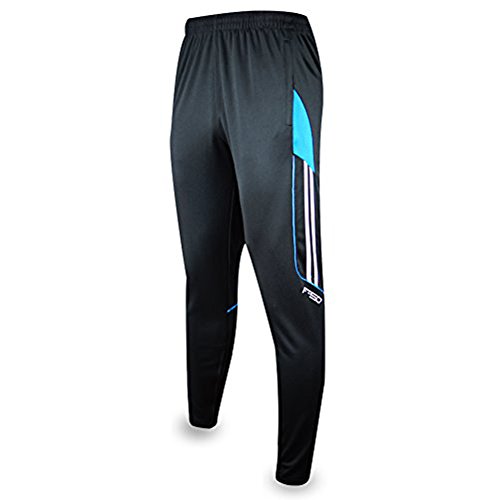 SHINESTONE Herren Sportler-Sweatpants Sporthose Jogger Training Track Fitness Casual Pants mit Reißverschlusstaschen und Knöchel-Reißverschluss für Outdoor und Multi-Sport(6600-Schwarz/Blau, XL) von SHINESTONE