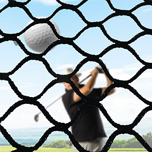 Golf-Übungsnetz 3x3M, Tragbar Golfschlägernetz Übungsnetz Trainingsnetz für drinnen und draußen, Hinterhof, Fahrbereich, Schaukel und Queue, Quadratisches Netz 2,5x2,5cm von SHZICMY