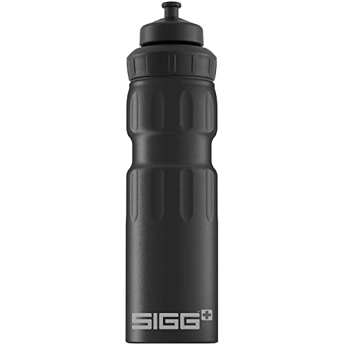 SIGG WMB Sports Black Touch Sport Trinkflasche (0.75 L), schadstofffreie und auslaufsichere Trinkflasche, federleichte Trinkflasche aus Aluminium von SIGG
