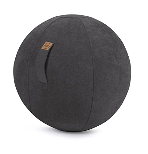 Sitting Ball Sitzball/Gymnastikball ALFA mit Velours-Bezug in schwarz von SITTING POINT only by MAGMA