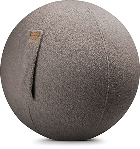 Sitting Ball Sitzball/Gymnastikball Woolly mit Plüsch-Bezug in Taupe von SITTING POINT only by MAGMA