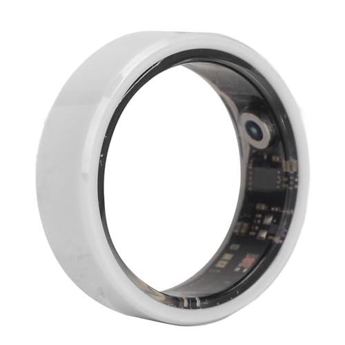 Smart Ring, weiß, Wasserdicht, Wiederaufladbar, Schrittzähler, Schlaf-Tracking, Gesundheitsring für Fitness-Enthusiasten (21,5 mm/0,85 Zoll) von SIXRUN