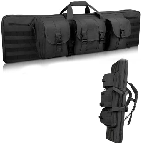 SJASD Gewehrtasche,waffentasche abschließbar 2 langwaffen,Lange Jagdtasche,mit Doppelfach & 2 Große Zubehör Beutel,für Outdoor Tactical Gewehrtasche,108cm von SJASD