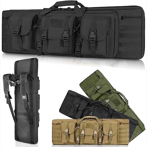 SJASD Gewehrtasche 2 langwaffen,Lange Jagdtasche,waffentasche für langwaffen,mit Doppelfach & 3 Große Zubehör Beutel,für Outdoor Tactical Gewehr von SJASD