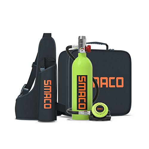 SMACO Mini Tauchflasche Sauerstoffflasche Taucherflasche Mini zum tauchen Mit 15 Bis 20 Minuten Tauchen Sauerstofftank Taucher Set Tauchausrüstung Tragbare 1L S400(10 Tage Lieferung) von SMACO