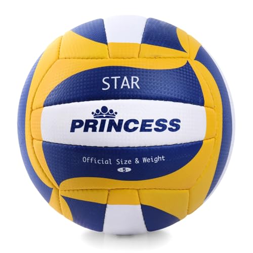 SMJ Star 5 Volleyball Indoor Spielball Hallenball Weich Training für Anfänger und Fortgeschrittene Offizielle Größe und Gewicht von SMJ sport