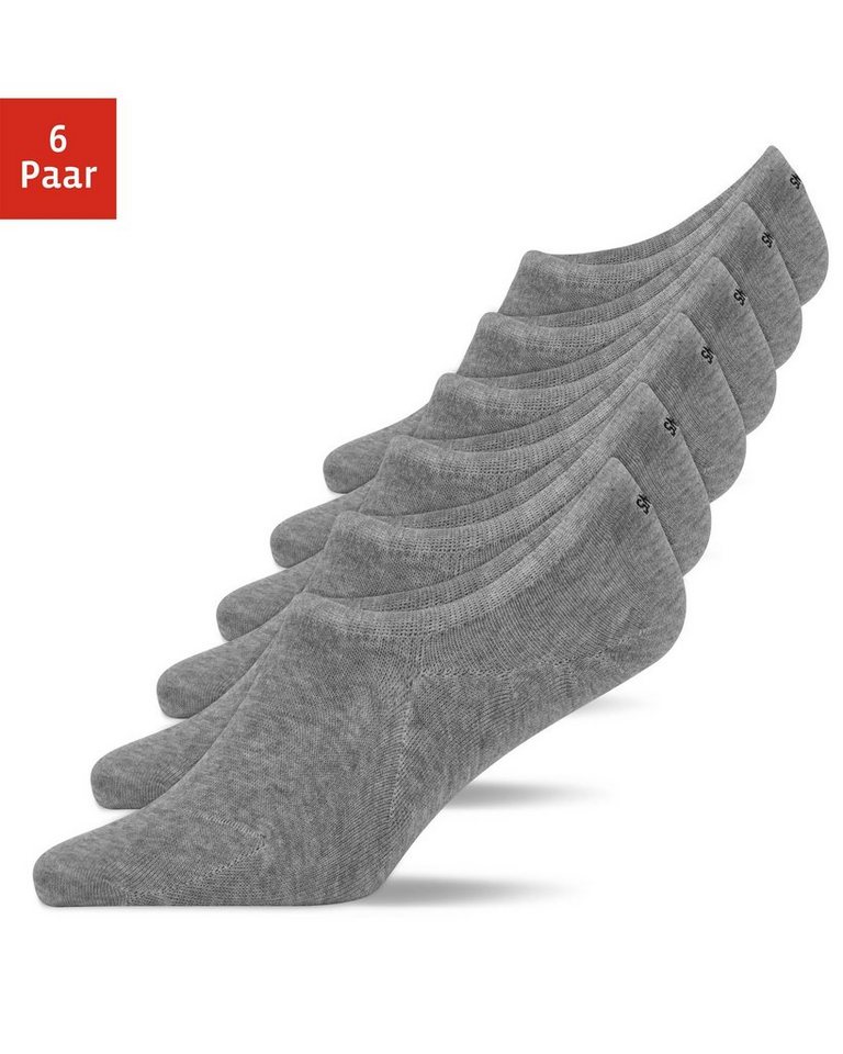 SNOCKS Füßlinge Invisible Socks Sneaker Socken Damen & Herren (6-Paar) aus Bio-Baumwolle, mit Anti-Rutsch-Pad und unsichtbar in den Schuhen von SNOCKS