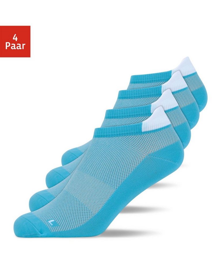 SNOCKS Laufsocken Running Socken für Damen & Herren (4-Paar) mit Fersenlasche und atmungsaktiv durch Mesh von SNOCKS