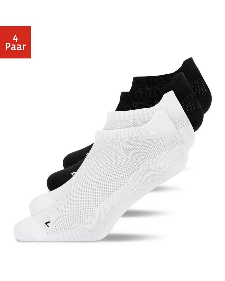 SNOCKS Laufsocken Running Socken für Damen & Herren (4-Paar) mit Fersenlasche und atmungsaktiv durch Mesh von SNOCKS