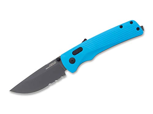 SOG Unisex – Erwachsene Flash at Civic Cyan Serrated Taschenmesser, Blau, 21,1 cm von SOG