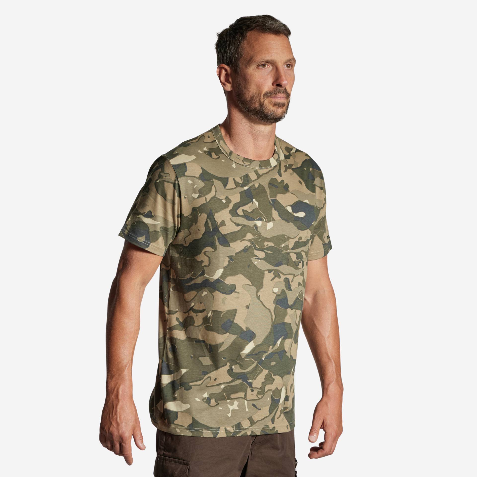 T-Shirt 100 Woodland strapazierfähig Camouflage von SOLOGNAC