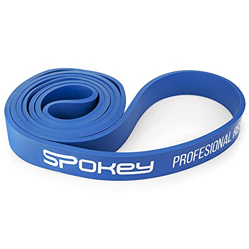 Spokey Power II Fitnessband Hard, Loop-Widerstand 20-30 kg, L208 x B 2,8 cm, 4,5 mm dick, blau, aus Latex, zum Krafttraining, Gymnastik und Aufwärmen von SPOKEY