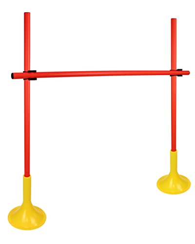 SPORTIKEL24 Standfuß-Hürdenset – Stangen 100 cm, ø 32 mm – Agility-Hürde für Fußball, Leichtathletik & Hundesport (Rot) von SPORTIKEL24