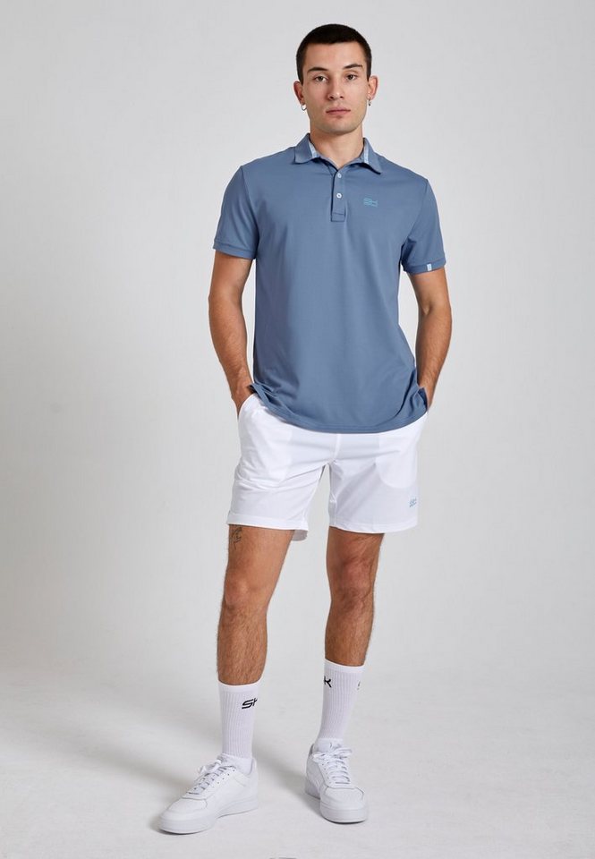 SPORTKIND Funktionsshirt Golf Polo Shirt Kurzarm Jungen & Herren grau blau von SPORTKIND