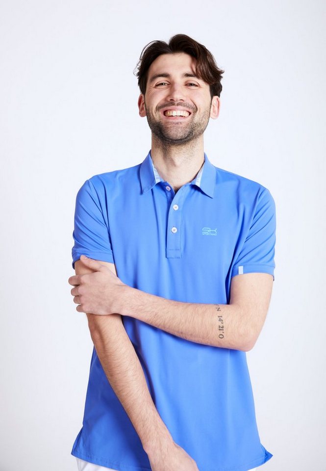SPORTKIND Funktionsshirt Golf Polo Shirt Kurzarm Jungen & Herren kornblumen blau von SPORTKIND
