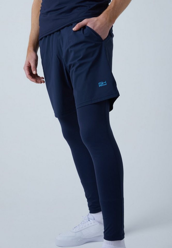 SPORTKIND Sporthose 2-in-1 Shorts mit Leggings Jungen & Herren navy blau von SPORTKIND