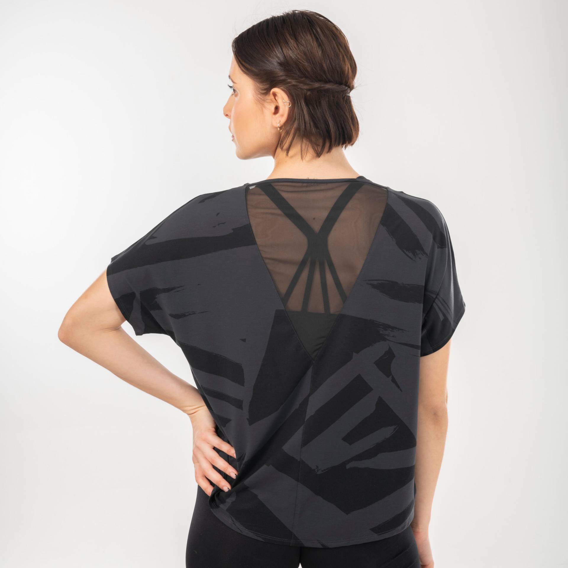 T-Shirt Damen fliessend Modern Dance - schwarz/grau von STAREVER