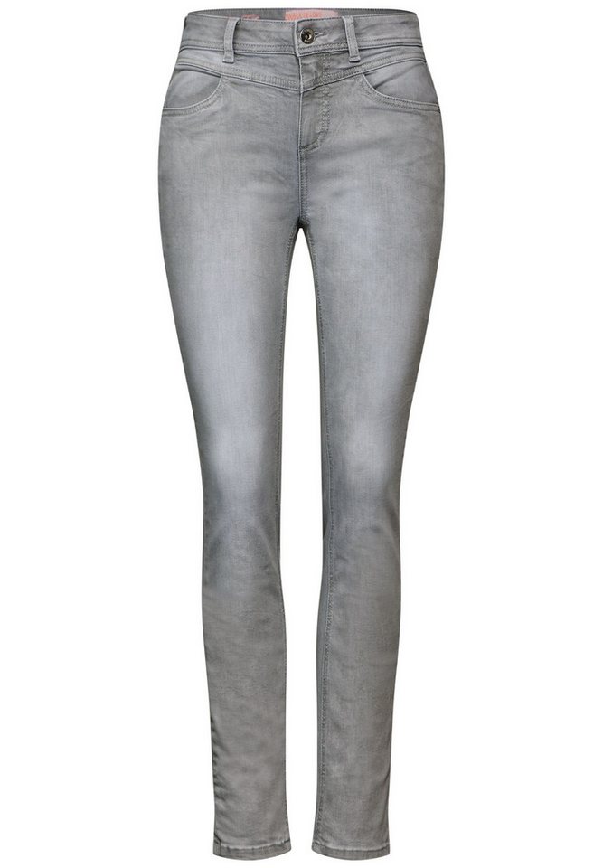 STREET ONE High-waist-Jeans - Hose - Jeans - Slim fit Jeans - Style QR York.hw.grey von STREET ONE
