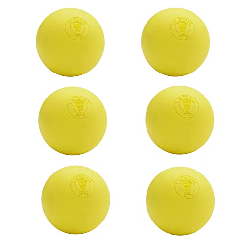 STX Lacrosse OFFIZIELLER Lacrosse Balls gelb – 6 Pack von STX